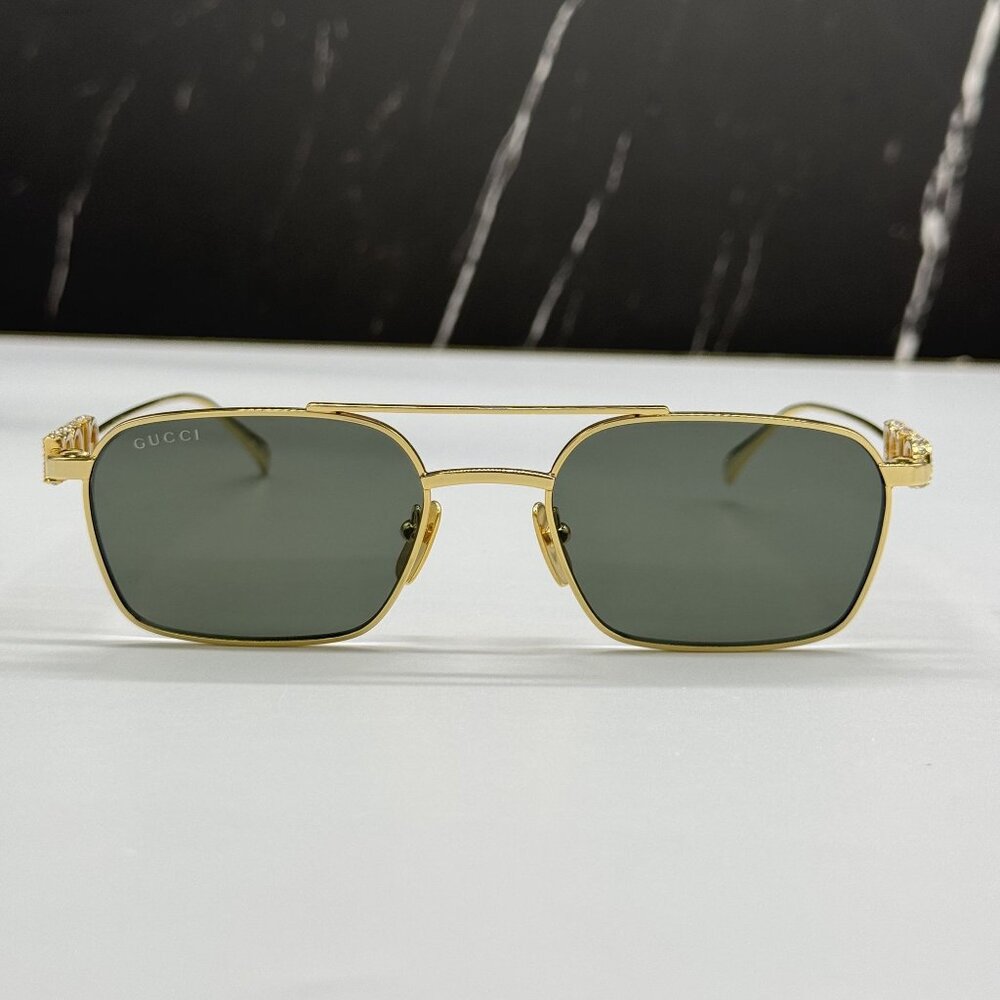 NEW GUCCI SUNGLASSES GOLD UNISEX EYEWEAR GUCCI GG1804S 001 - Picture 4 of 13